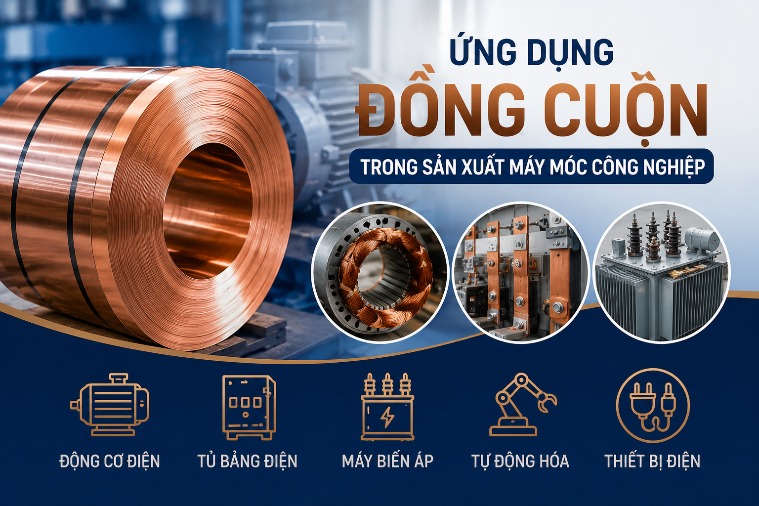 Ứng dụng của đồng cuộn trong sản xuất máy móc công nghiệp