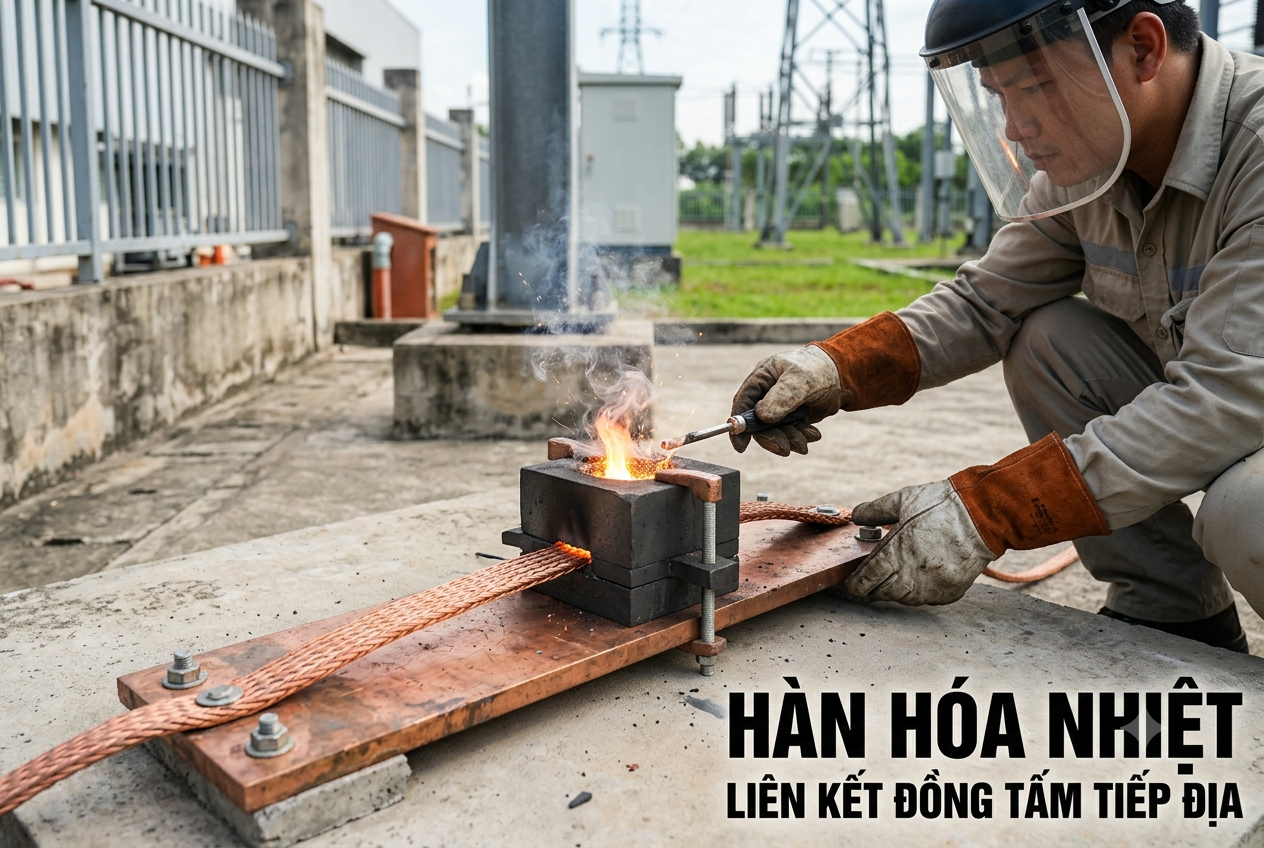 Kỹ thuật hàn hóa nhiệt (Exothermic Welding) cho đồng tấm tiếp địa