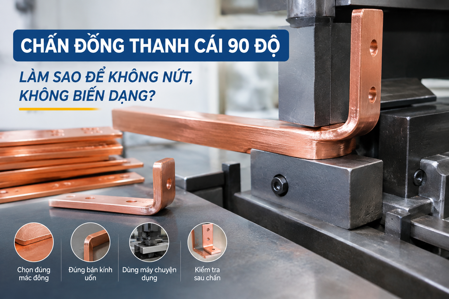 Chấn đồng thanh cái 90 độ: Những lưu ý để tránh nứt và biến dạng
